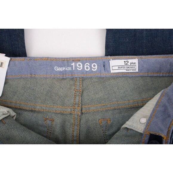 Gap Kids 1969 Girls Jeans Size 12 Plus Blue Super Skinny Stretch NWT - Picture 6 of 6